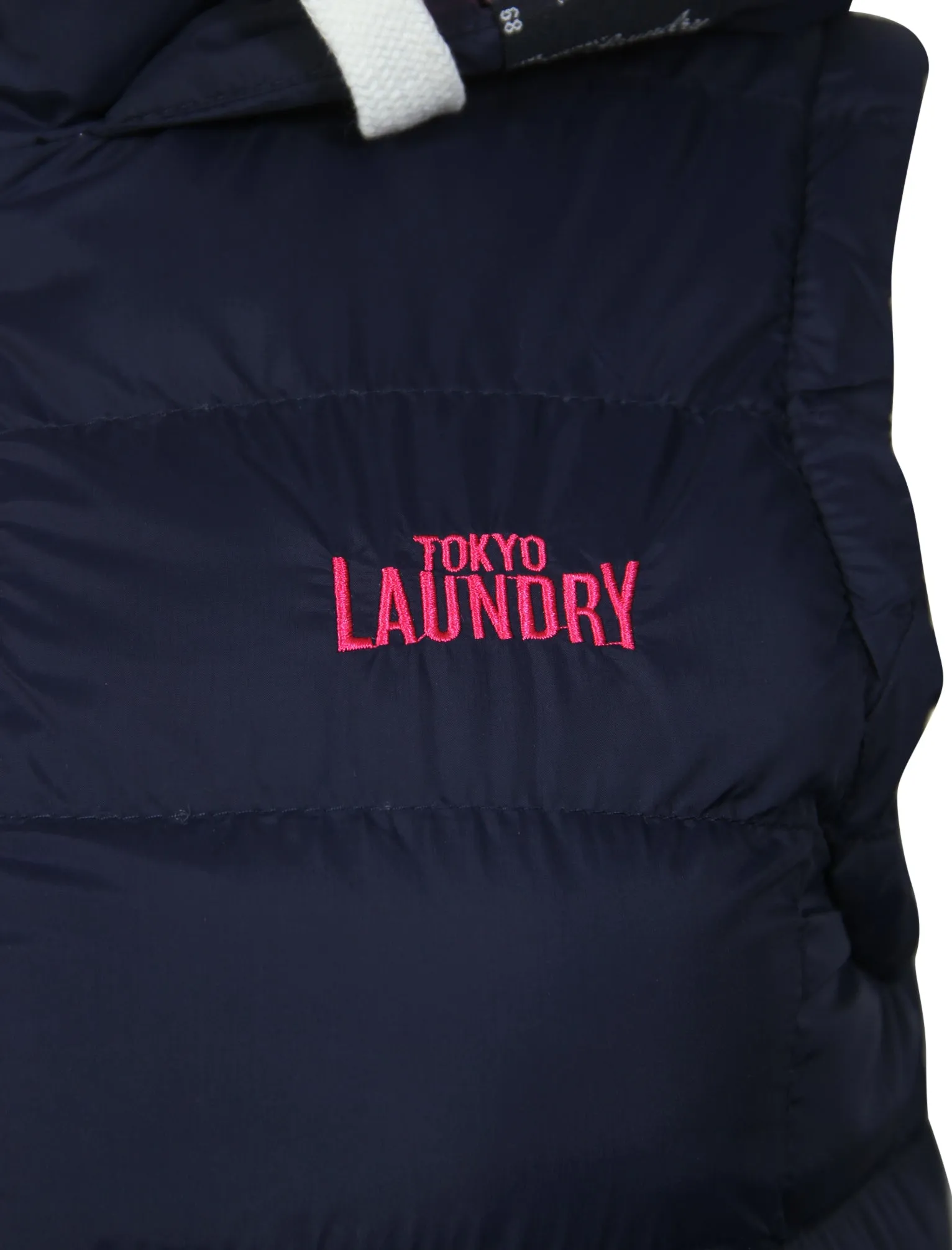 Lottie Fleece Lined Gilet In Peacoat and Bright Rose - Tokyo Laundry