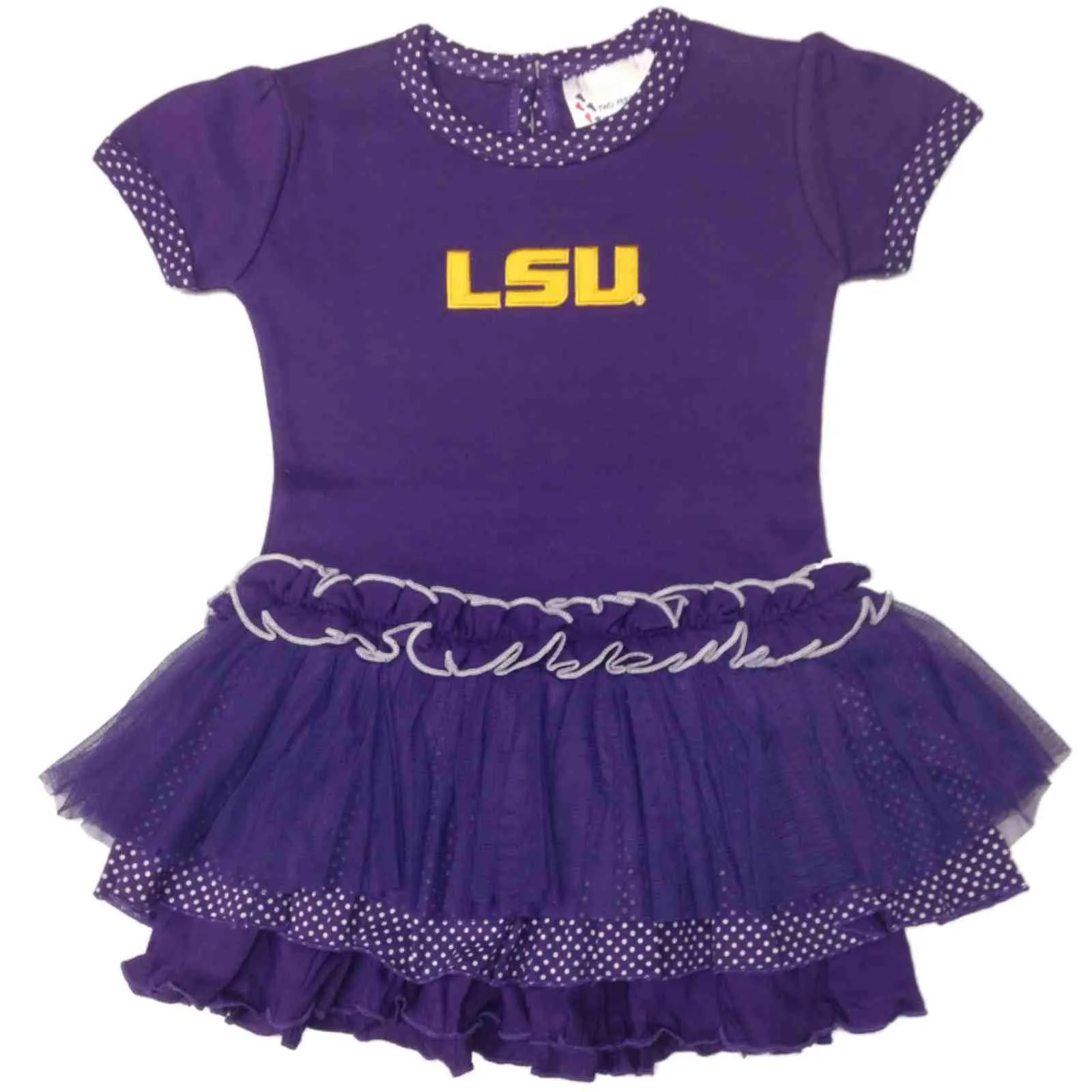 LSU Tigers TFA Toddler Girls Purple Polka Dot One-Piece Tutu Dress