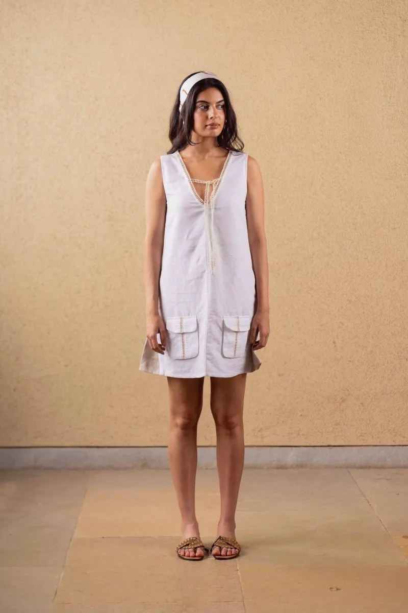 Lush Reversible Dress - White - Hemp Tencel