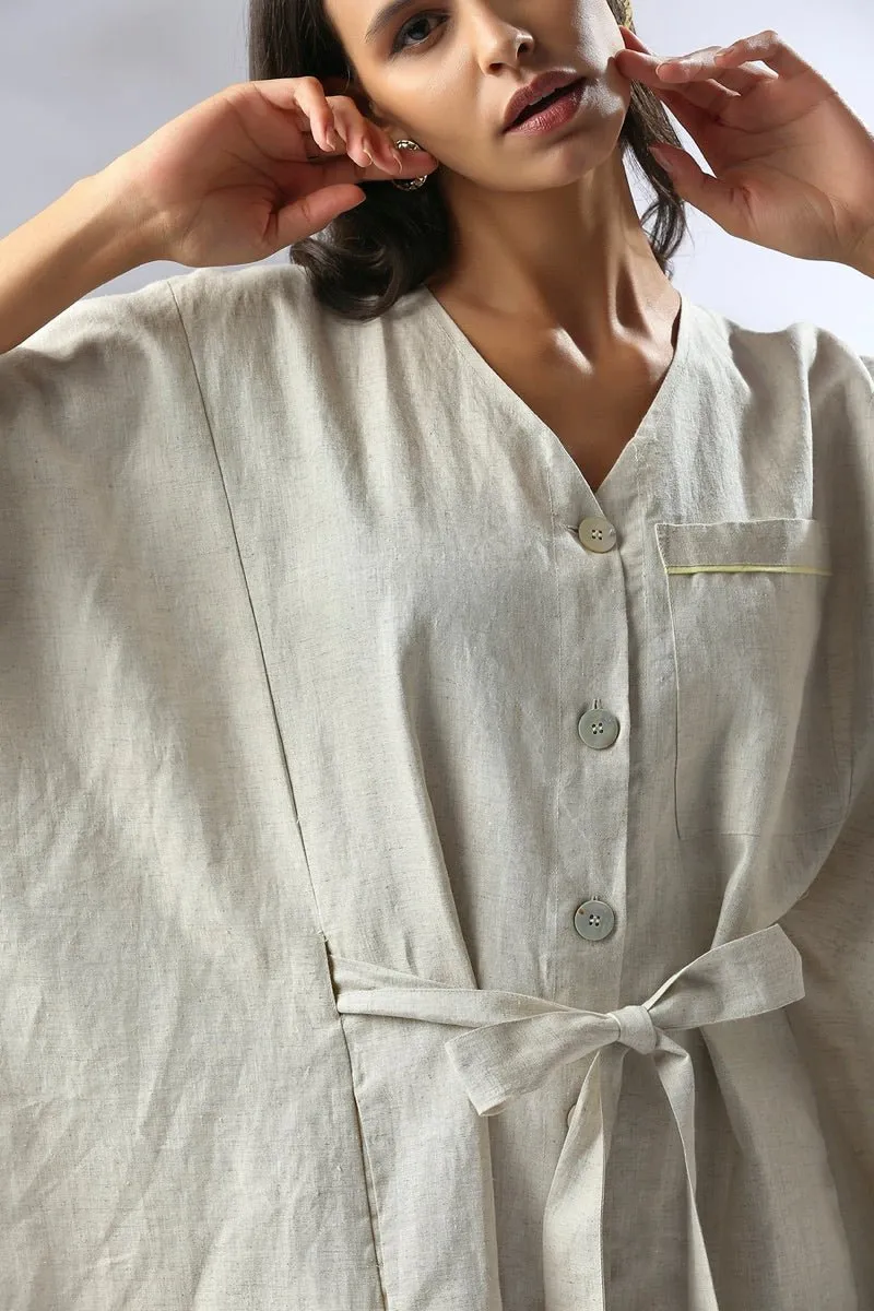 Mahogany Kimono Dress - Oatmeal
