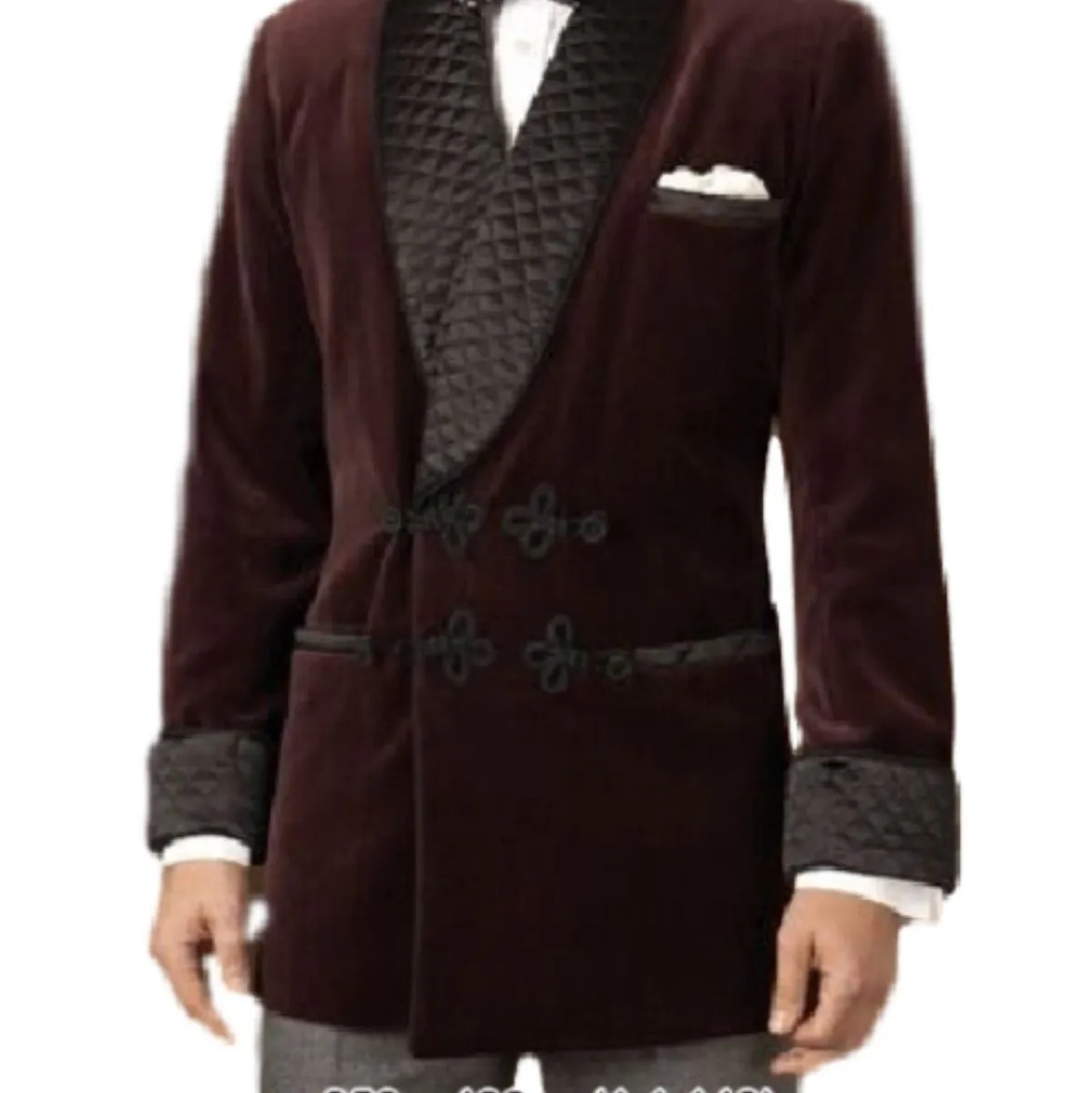 Mens Burgundy Velvet Jacket Quilted Jacket Hosting Evening Party Wear coat Blazer