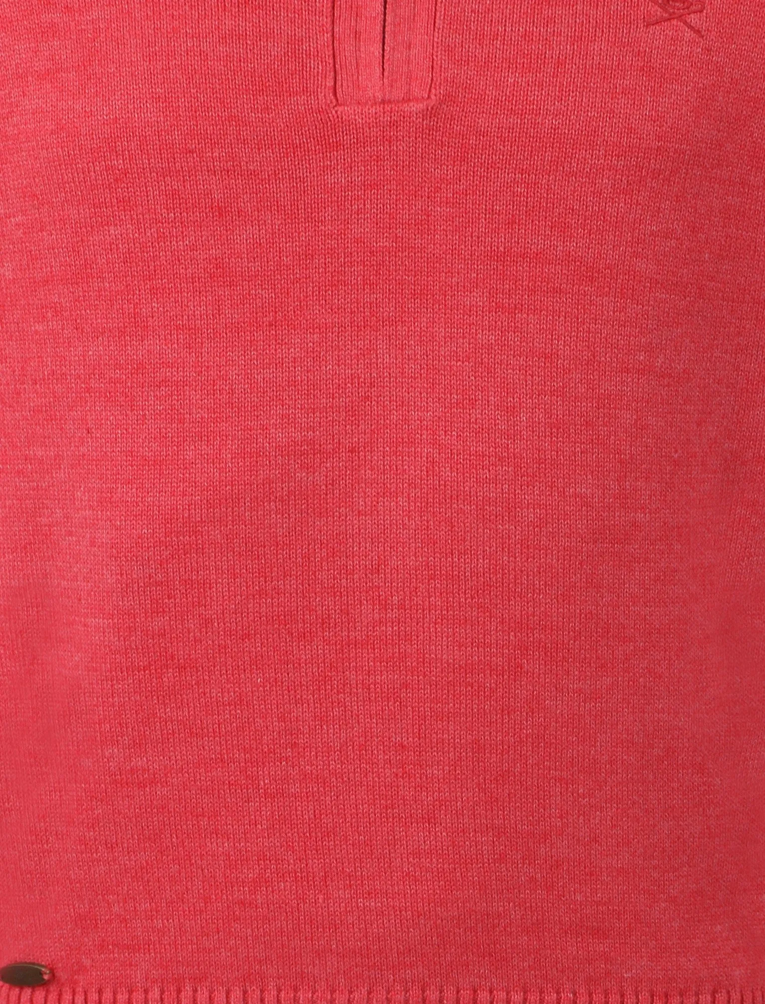 Men's Cotton Rich Zip Sweater in Salmon