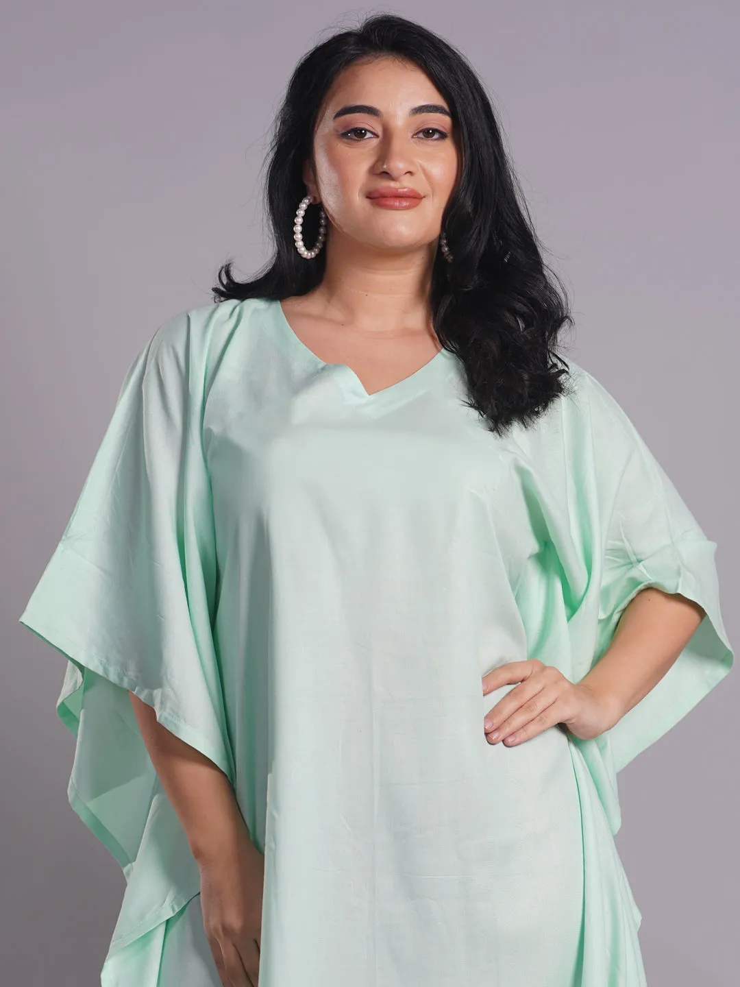 Mint Rayon Kaftan - Sophisticated