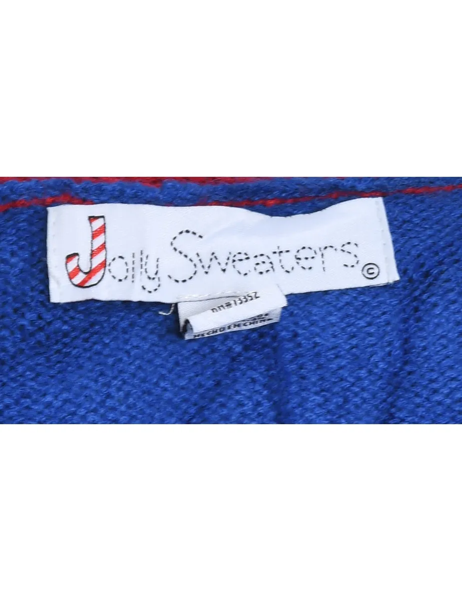 Multi-Colour Christmas Knit Jumper  - M