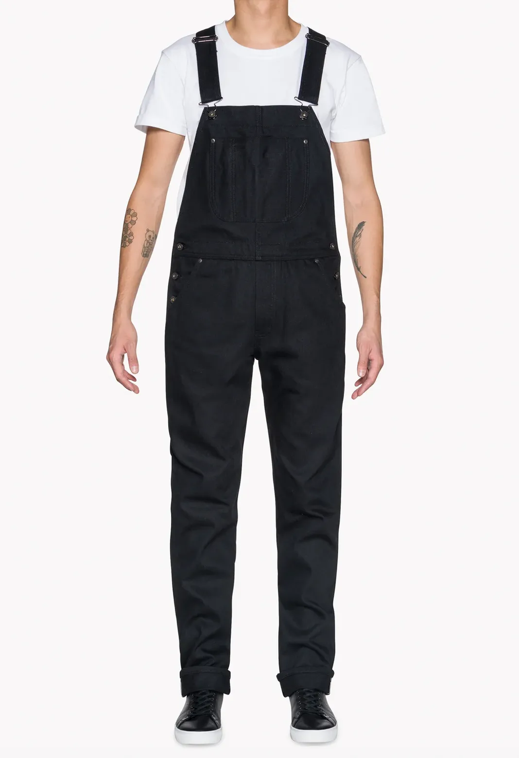 Naked & Famous Weirdguy Overall - Black Solid Selvedge Denim