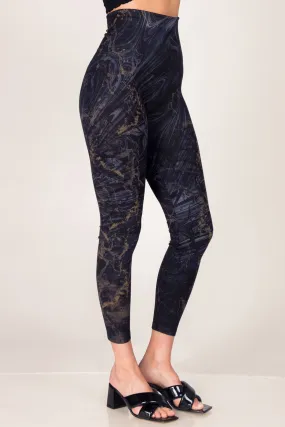 Navy Swirl with Gold Full Length Legging