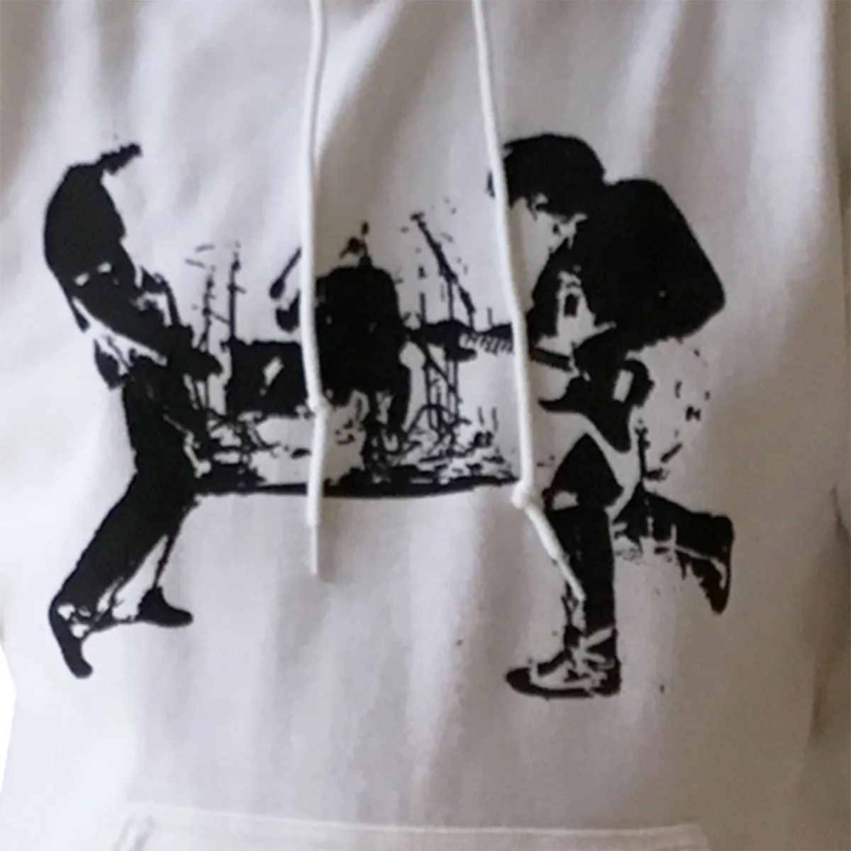 Nirvana White Silhouette Pullover Hooded Sweatshirt