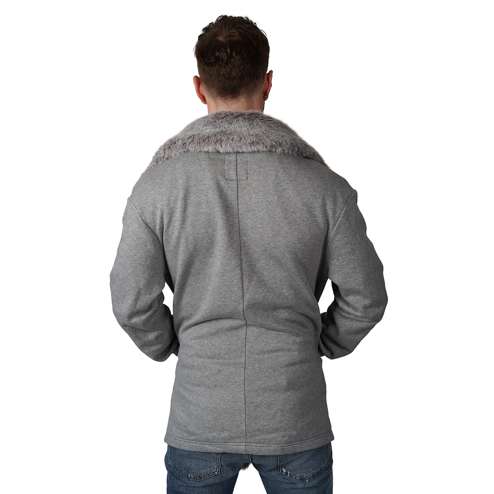 OBELISK - "CHEMIN"  Zipped Knit Grey Cardigan