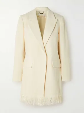 Off-white fringed blazer