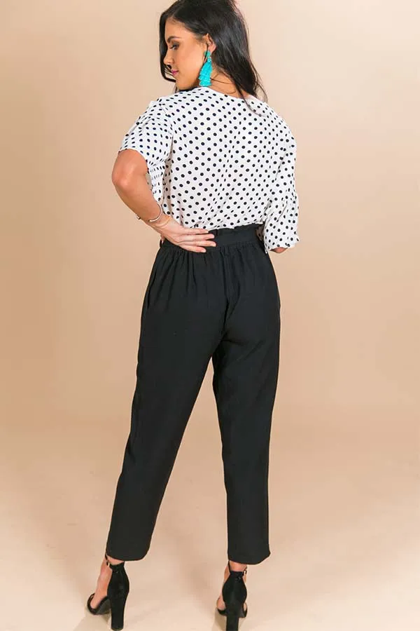 Office Luxe High Waist Trousers in Black