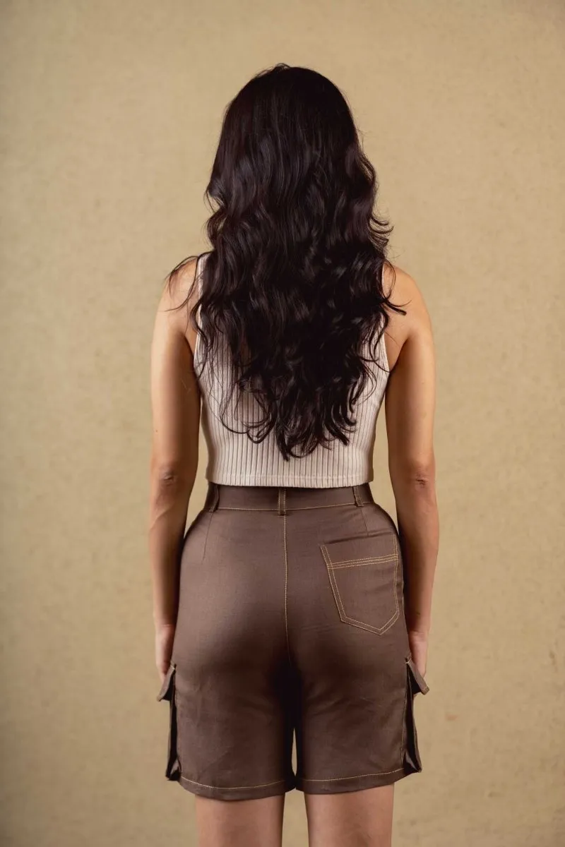 Orchid Shorts - Brown - Hemp Tencel