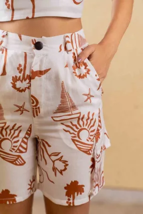 Orchid Shorts - Print - Hemp Tencel