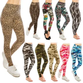 Patterned High Waist Yoga Ultra Soft Leggings (Regular/Plus Size)