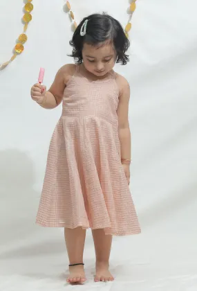 Peach Pink Chanderi Dress