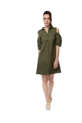 Pine Sleeve Cut Out Dress