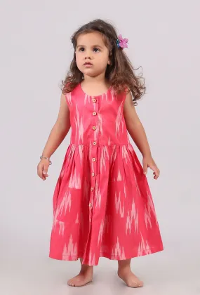 Pink Ikat Flared Dress