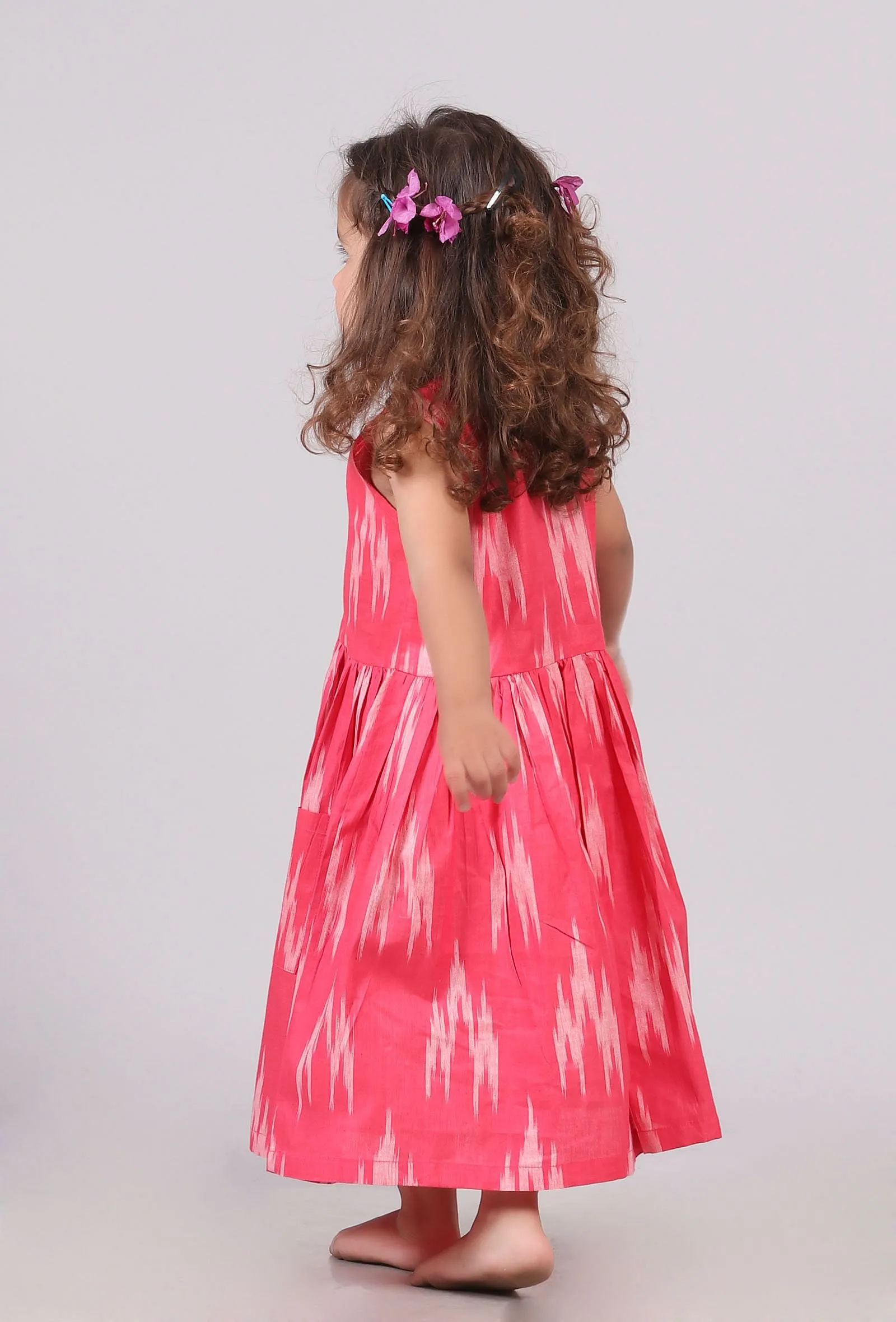 Pink Ikat Flared Dress