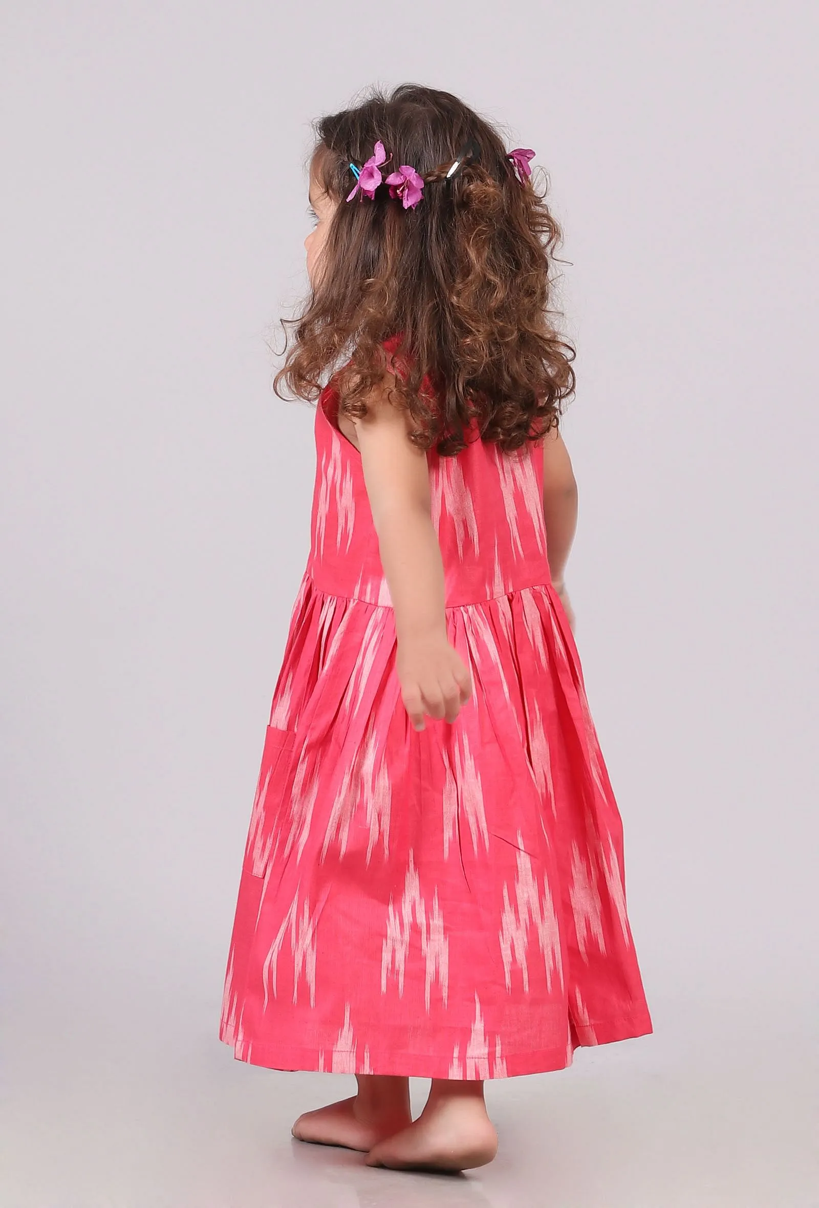 Pink Ikat Flared Dress