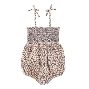 Piupiuchick Ecru Animal Print Baby Romper
