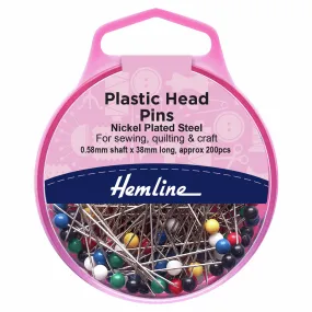 Plastic Head Sewing Pins - 0.58mm x 38mm (200pcs approx)