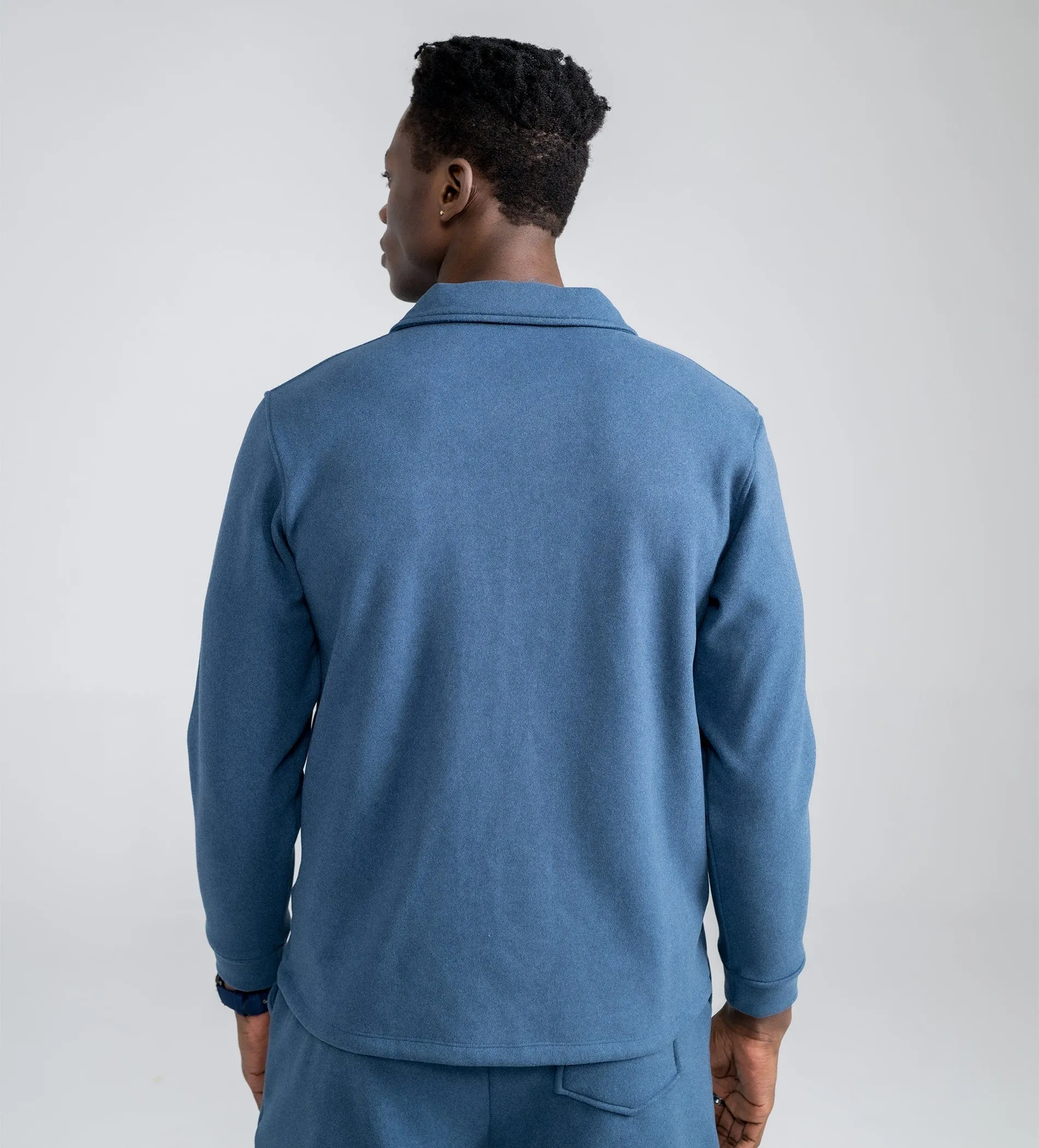 Plush Blue bonded Shacket
