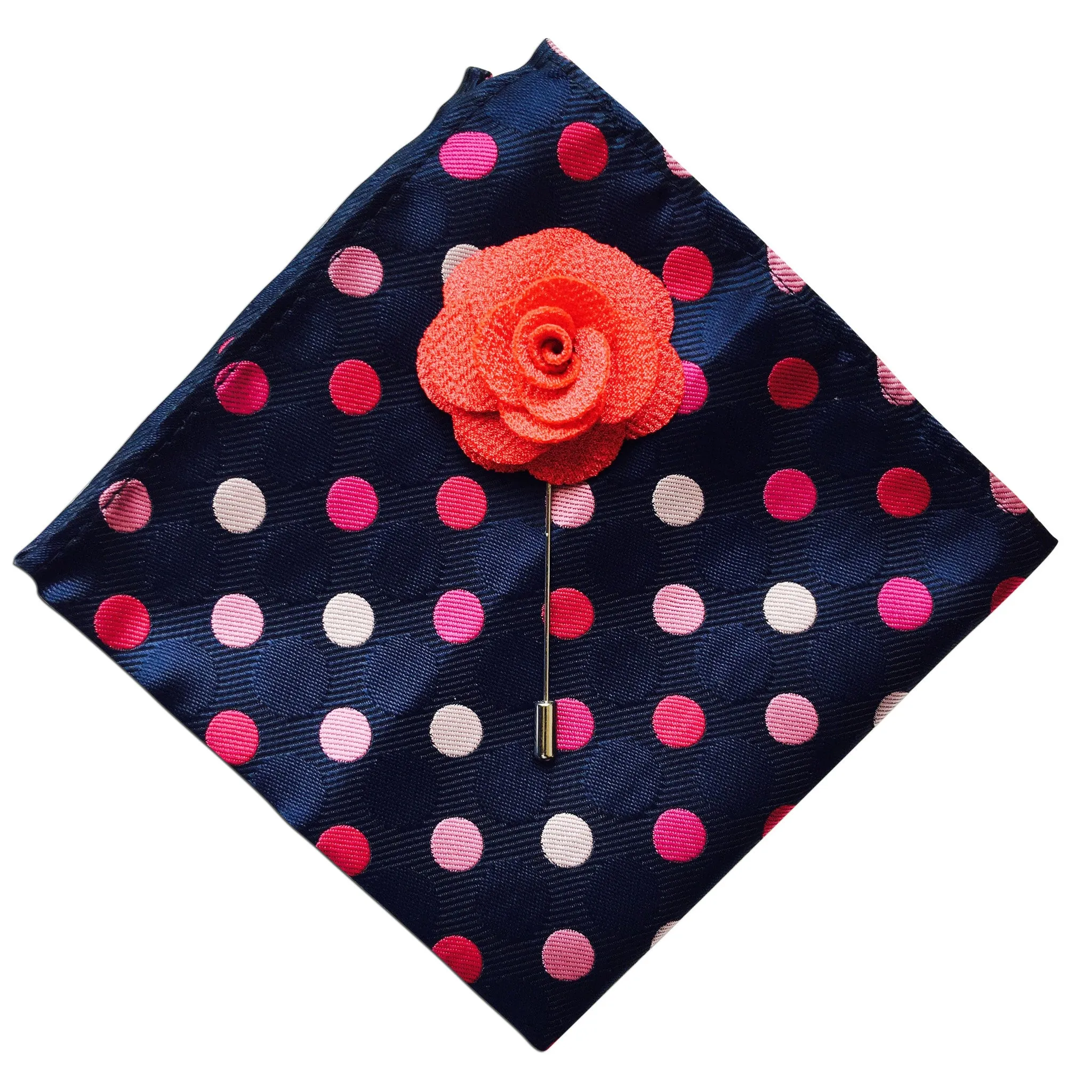 Polka Dot Pocket Square   Blush Lapel Pin