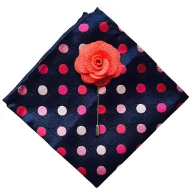 Polka Dot Pocket Square   Blush Lapel Pin