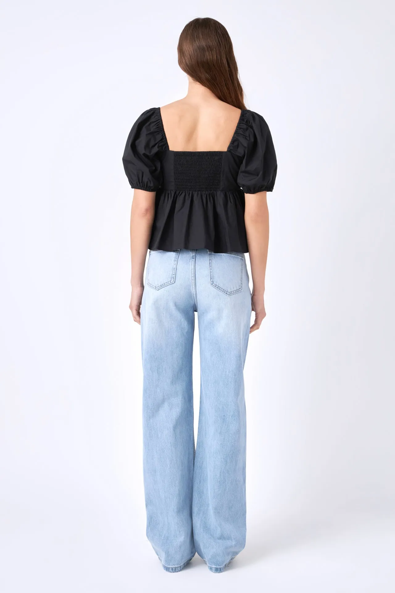 Poplin Corsage Top