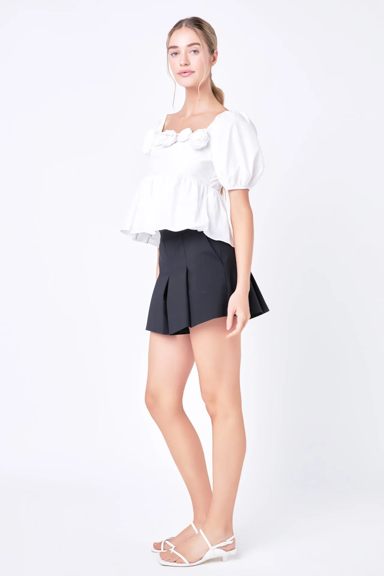 Poplin Corsage Top
