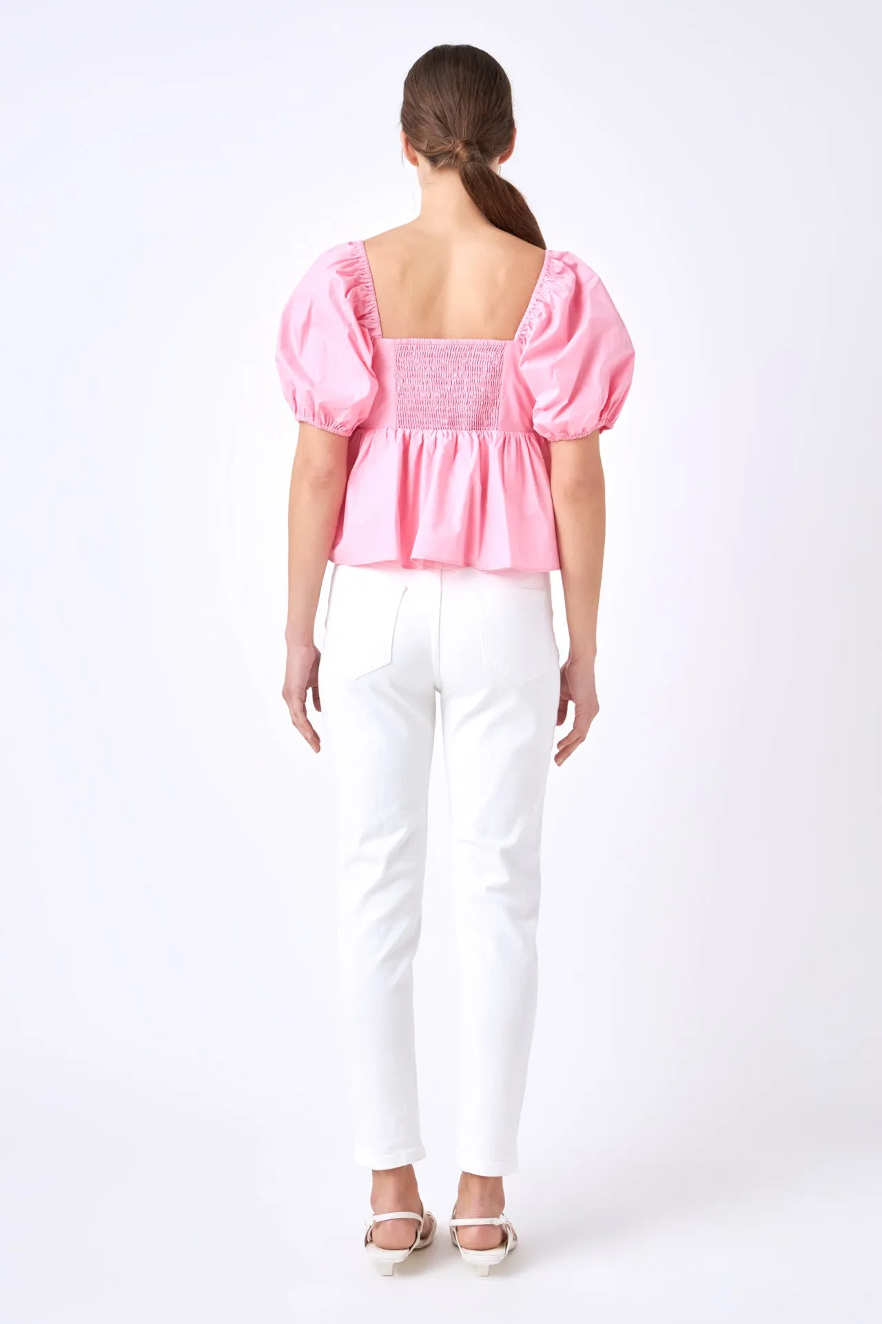 Poplin Corsage Top