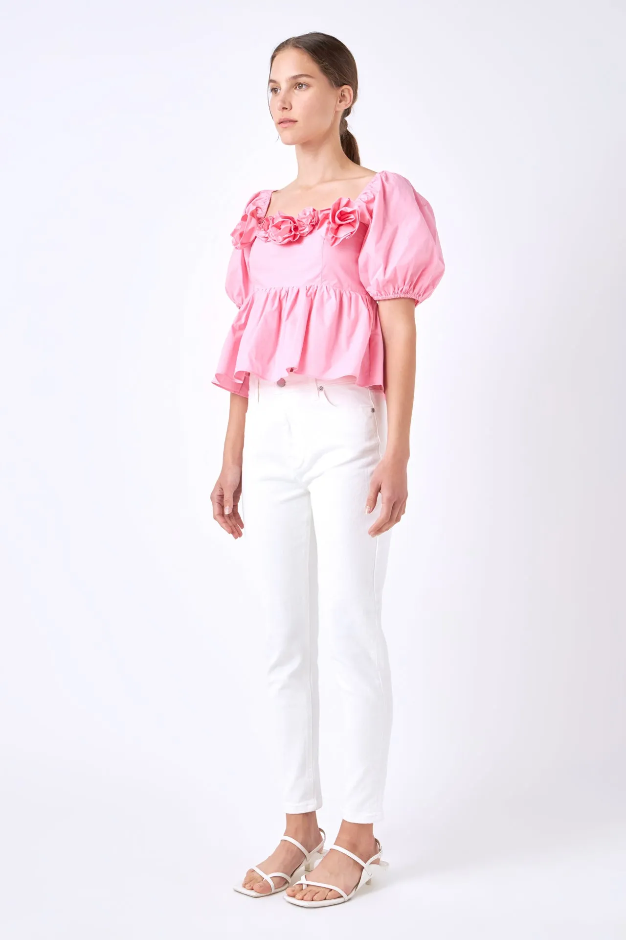 Poplin Corsage Top