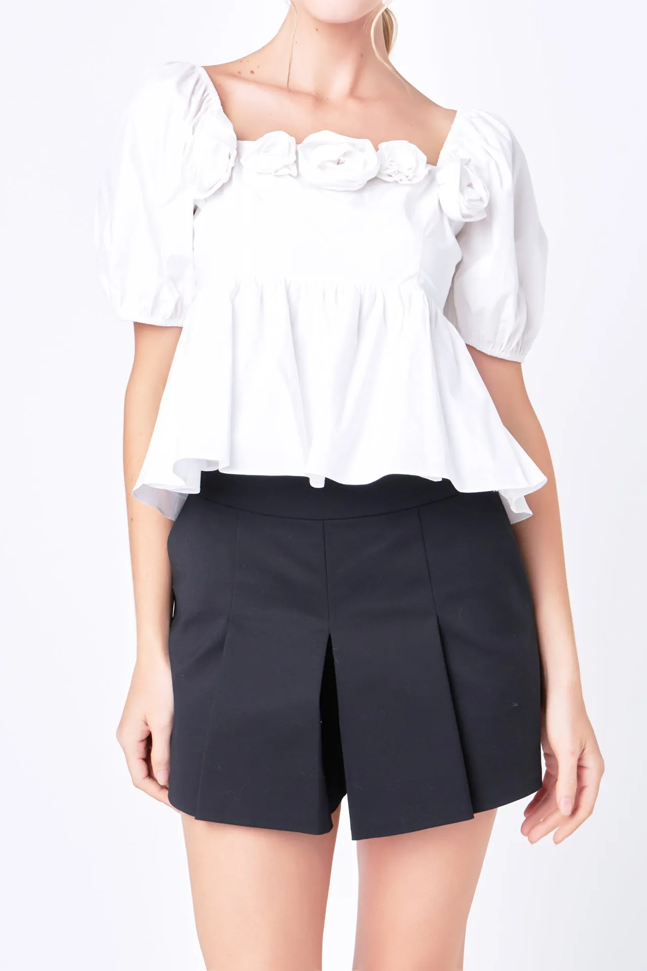 Poplin Corsage Top