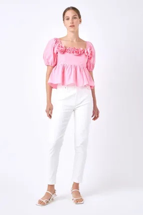 Poplin Corsage Top