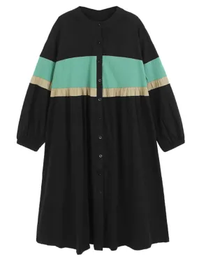 Pre Order:  Tri-Color Long Sleeve Midi Dress