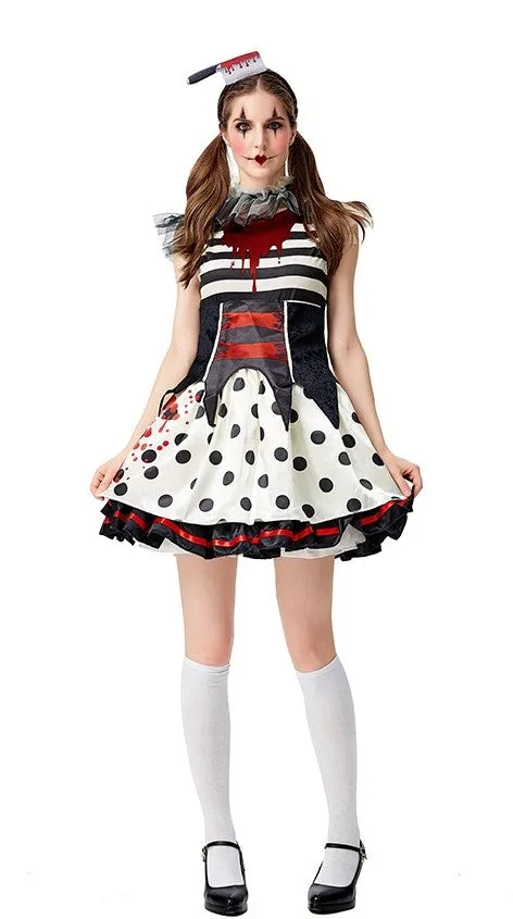 Premium Clown Zombie Ladies Scary Costume
