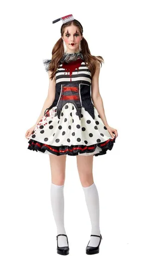 Premium Clown Zombie Ladies Scary Costume