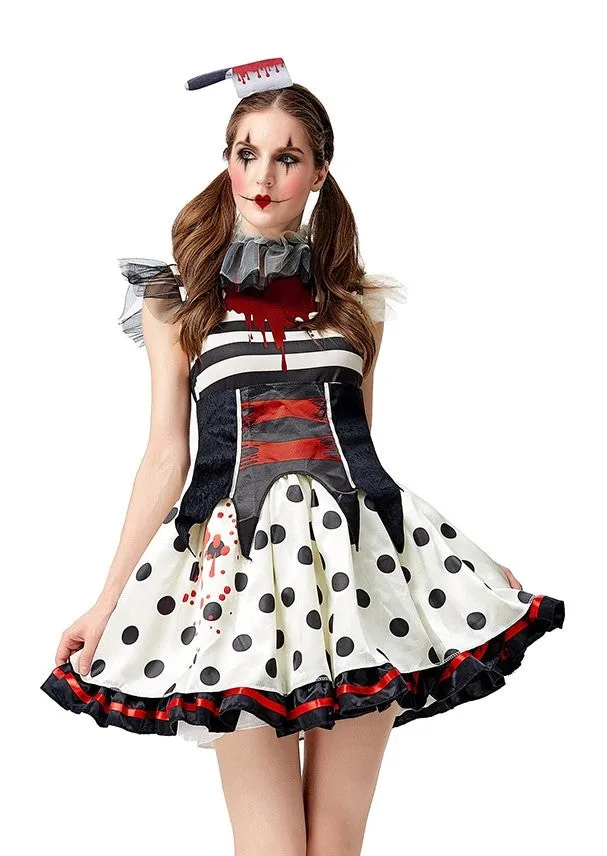 Premium Clown Zombie Ladies Scary Costume