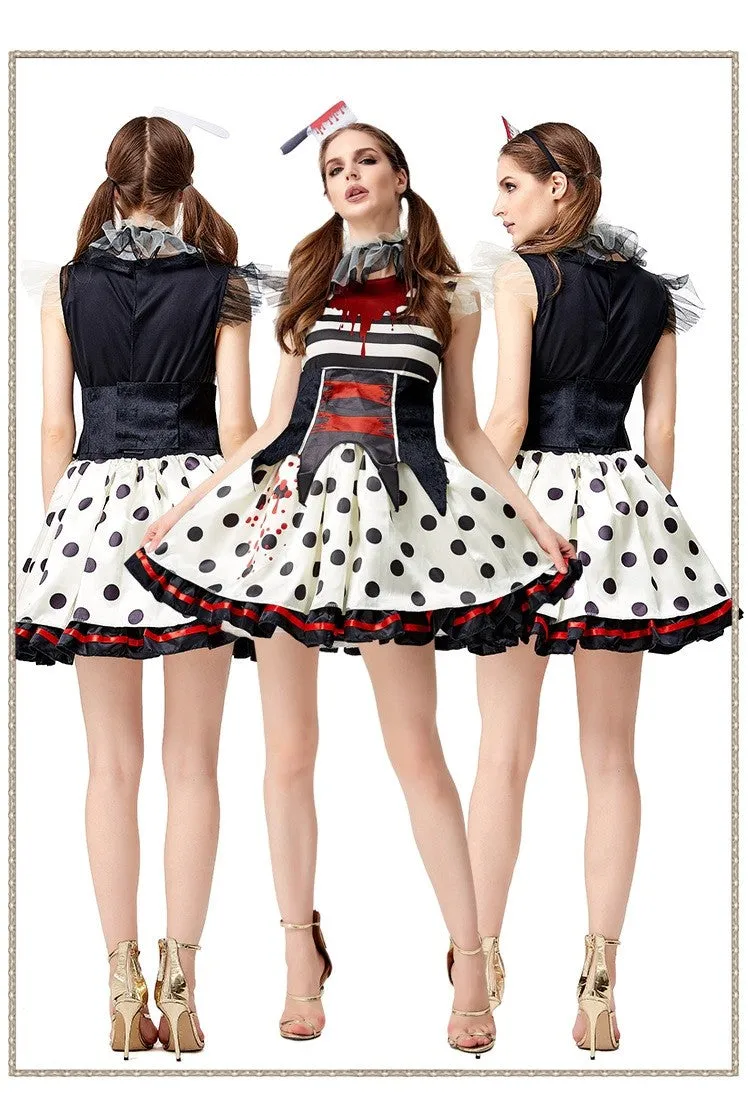 Premium Clown Zombie Ladies Scary Costume