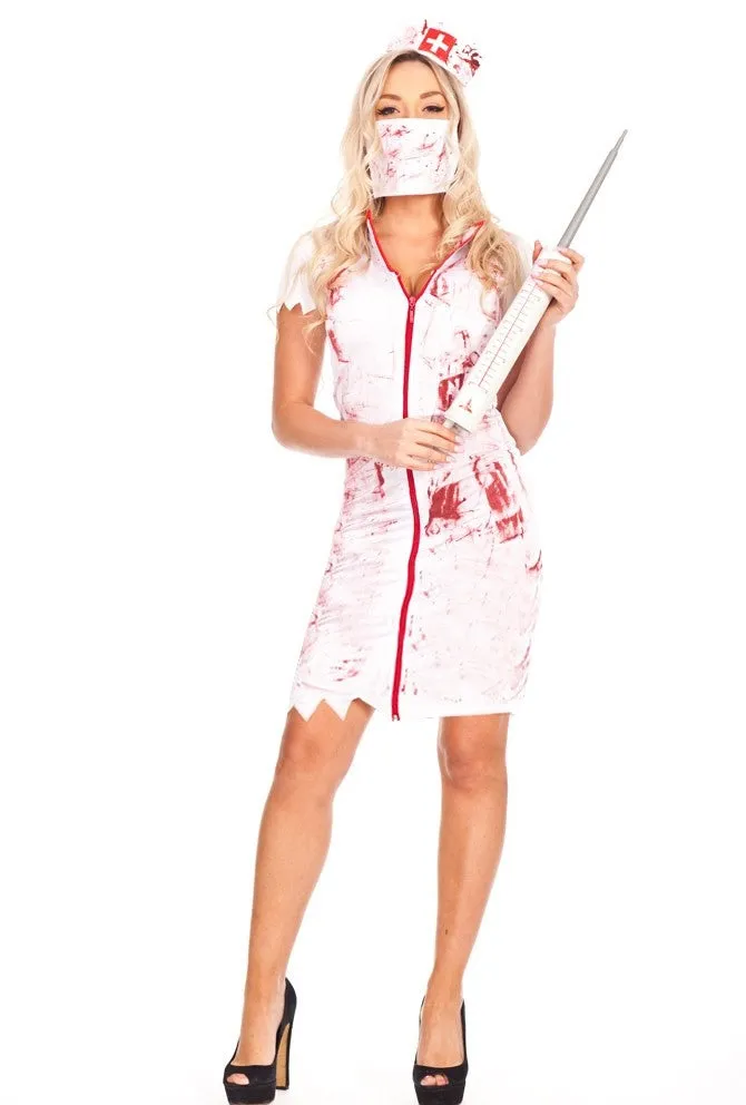 Premium Halloween Bloody Zombie Nurse Costume for Women