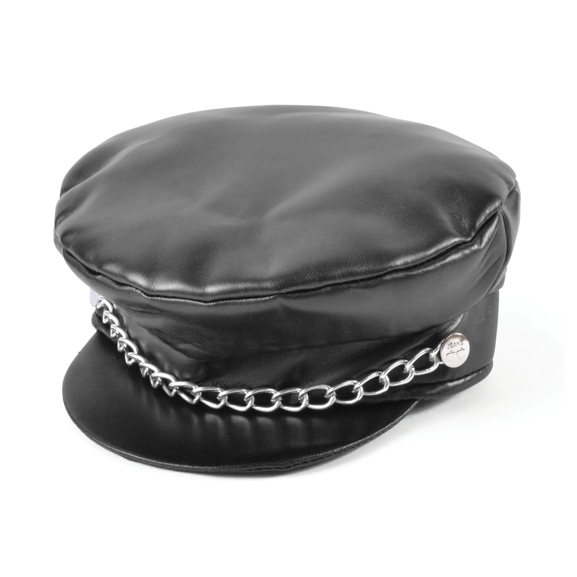 Punk Leather Cap in Black - Edgy Style with Attitude