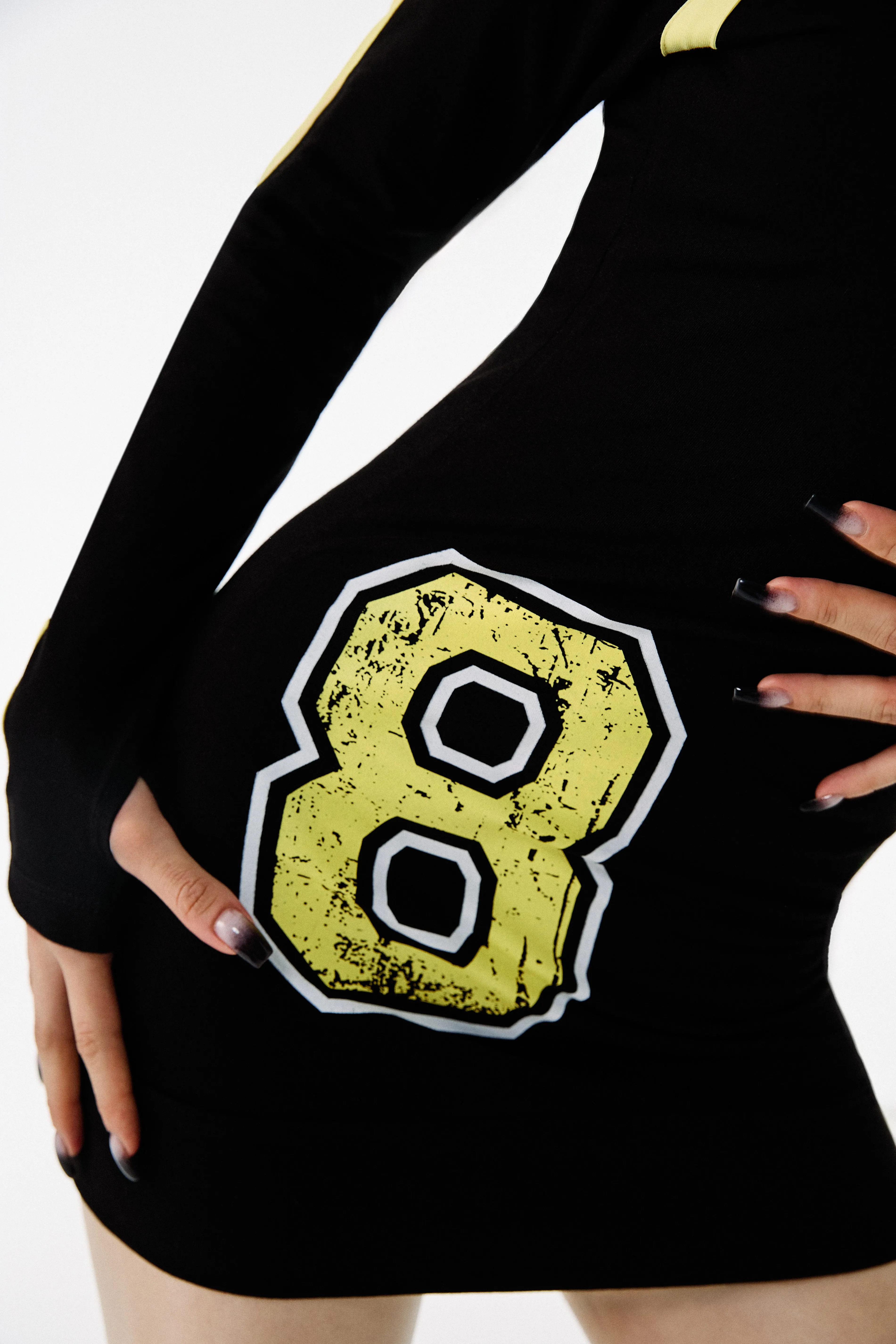 Punkyfish Long Sleeve Mini Dress Black
