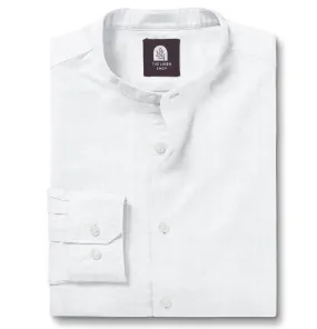 Pure Linen - Band Collar - White