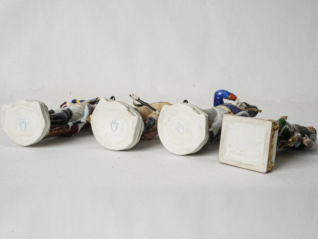 Rare Mid-Century collection of 4 French military figurines - porcelain