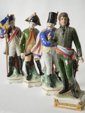 Rare Mid-Century collection of 4 French military figurines - porcelain