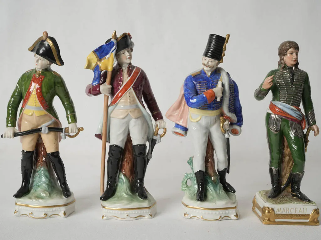Rare Mid-Century collection of 4 French military figurines - porcelain