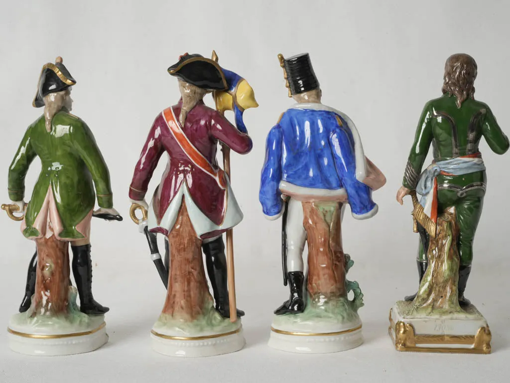 Rare Mid-Century collection of 4 French military figurines - porcelain