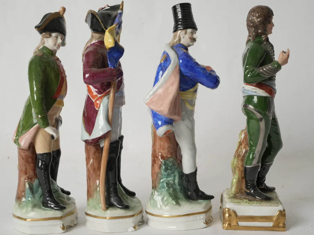 Rare Mid-Century collection of 4 French military figurines - porcelain