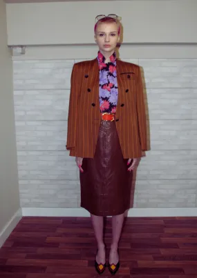 RENT Vintage Brown Pinstripe Blazer
