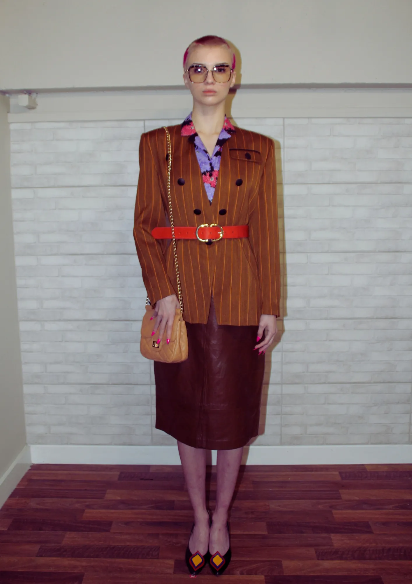 RENT Vintage Brown Pinstripe Blazer