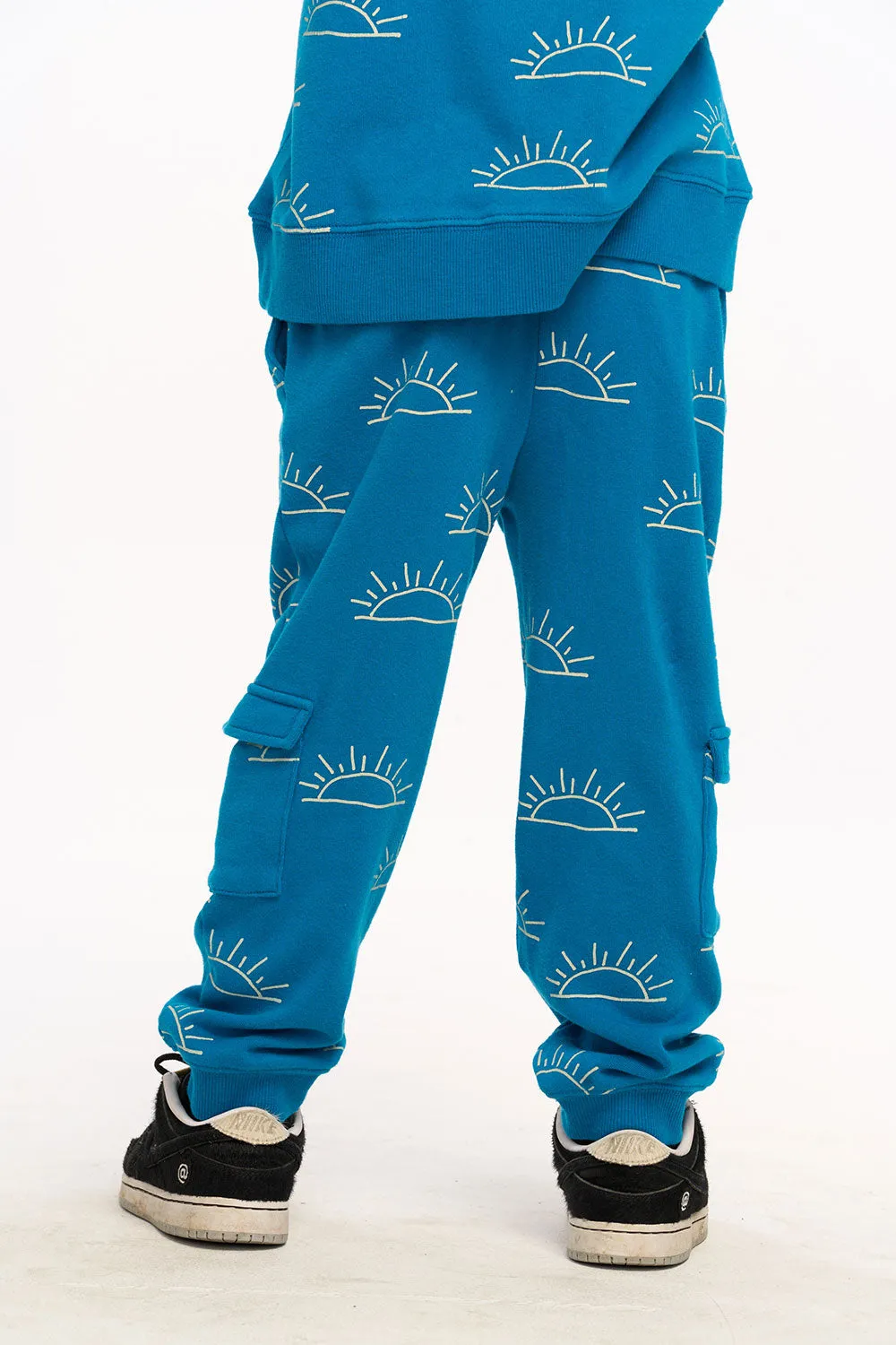 Rising Sun Santiago Cargo Joggers - Mykonos Blue
